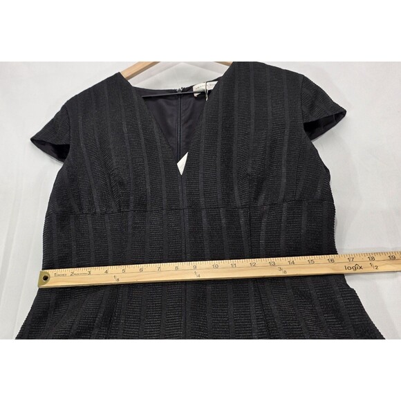 NWT Amanda Wakeley Womens Midi Dress Pleated Textured Black Old Money Rare US 10 - Picture 13 of 15